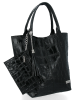 GEANȚĂ DIN PIELE shopper bag Vittoria Gotti negru B15